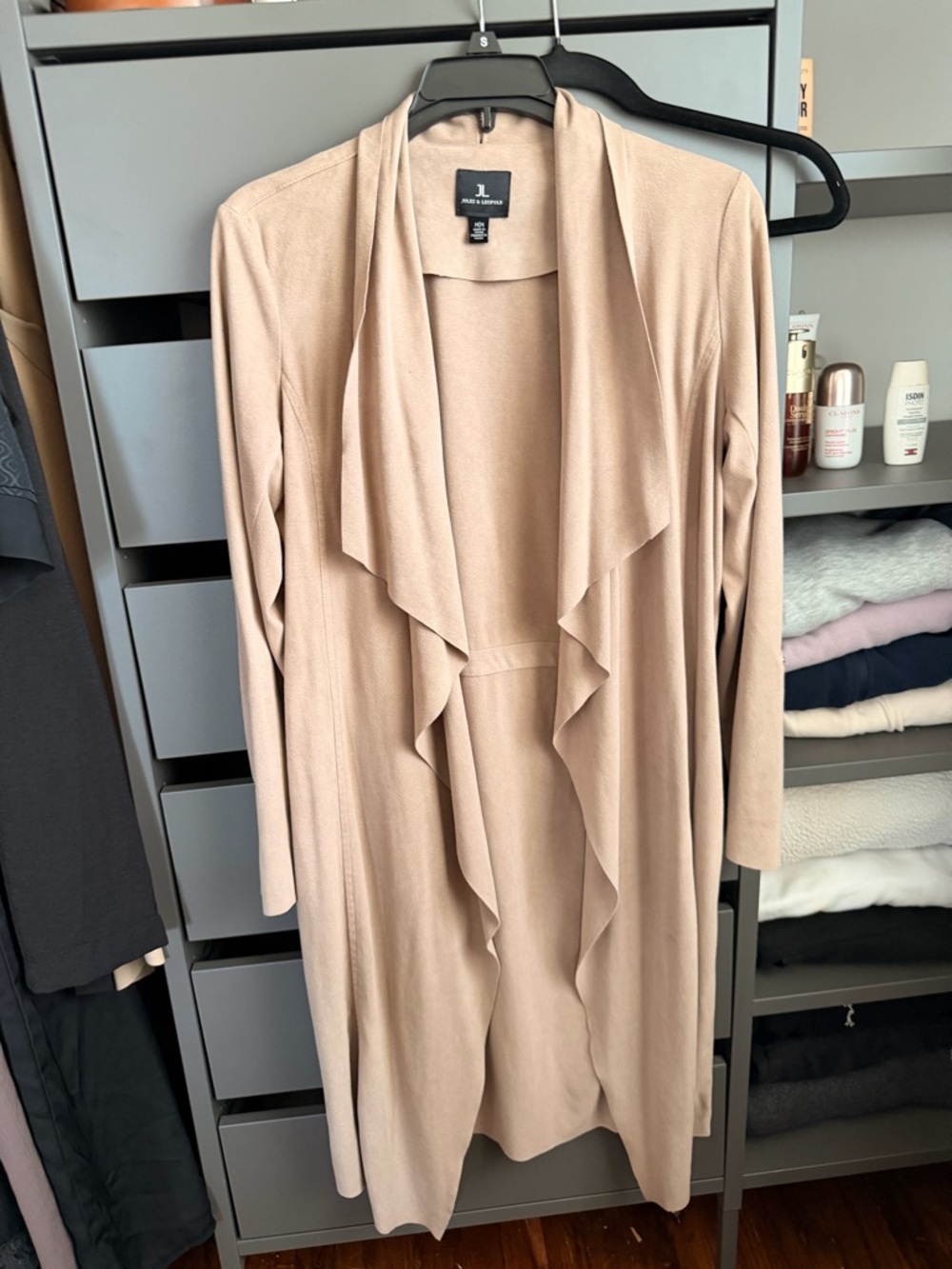 Jules & Leopold Light Beige Open Front Cardigan